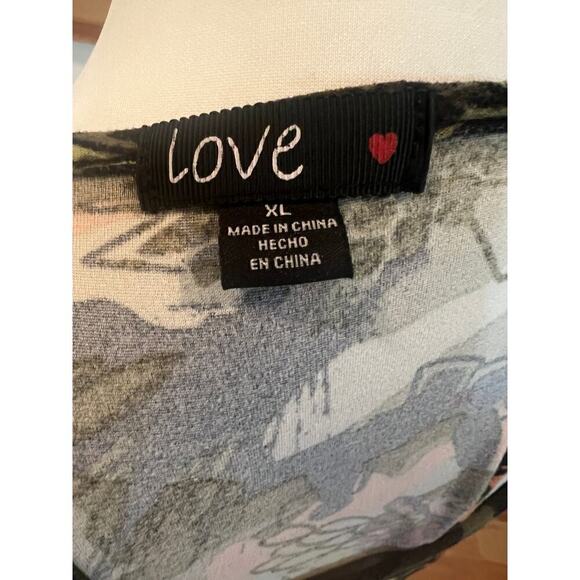 LOVE TANKDRESS ABSTRACT DESIGN MAXI SLEEVELESS WOMENS SIZE XL - Picture 3 of 4